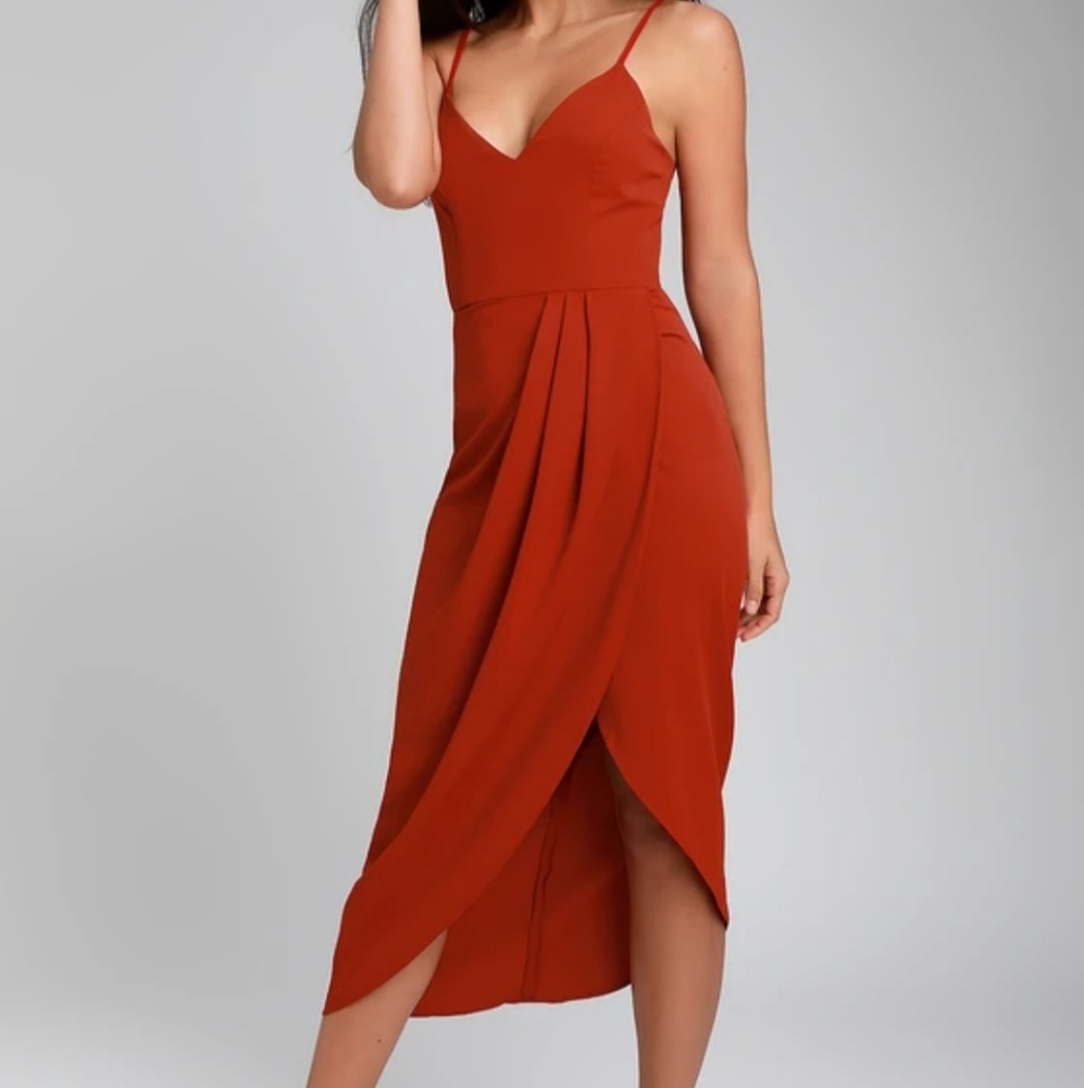 Lulu Rust Midi Dress